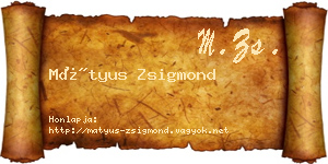 Mátyus Zsigmond névjegykártya