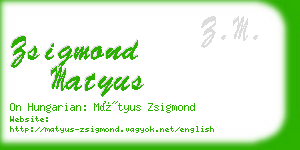 zsigmond matyus business card